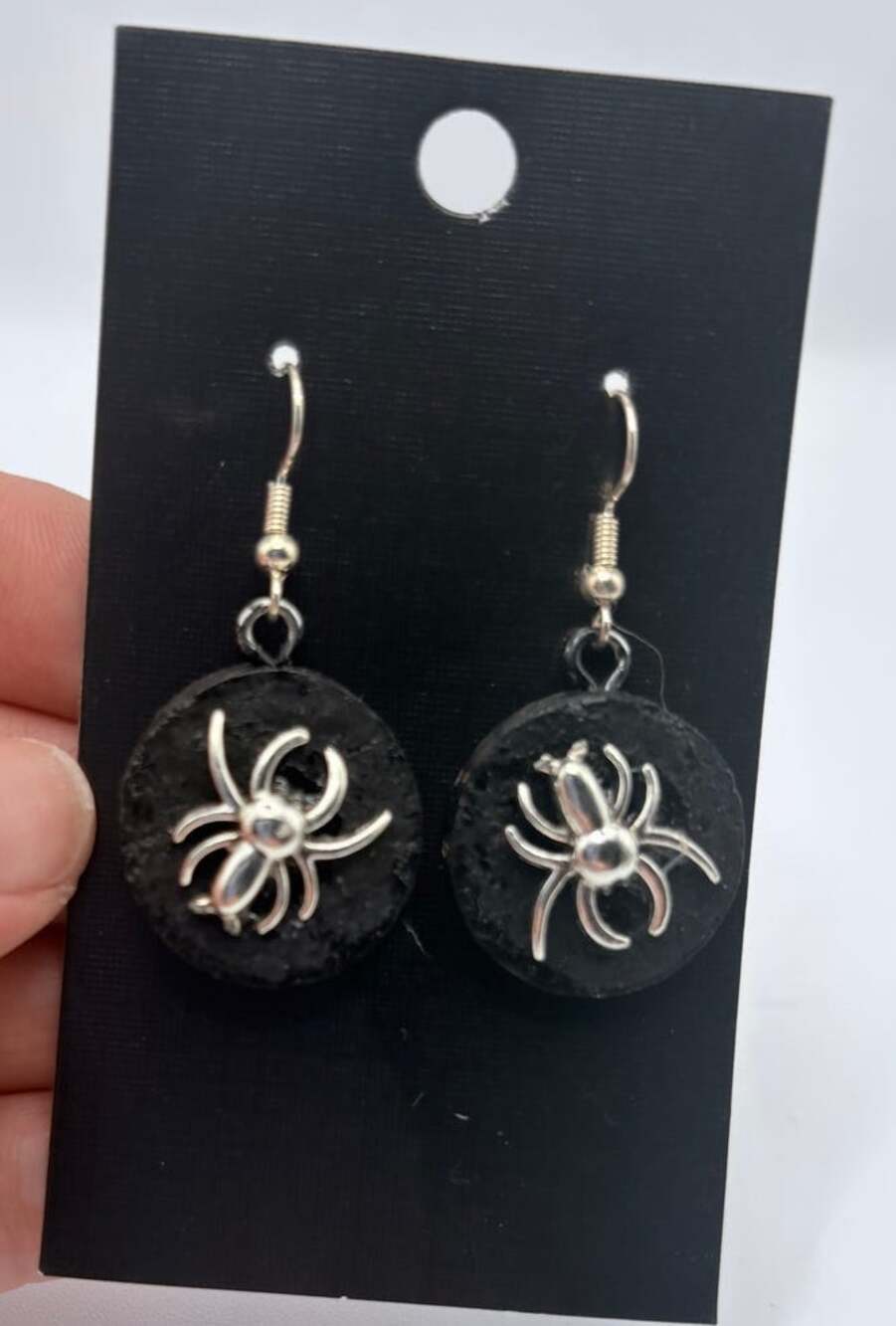 Artisan Handmade Silver-tone and Orange Hook Earrings